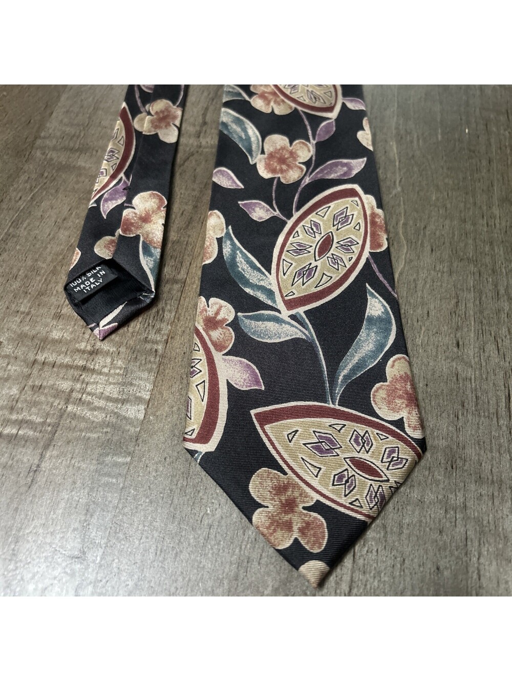 Vintage Isaco Silk Tie Made In Italy Abstract Floral Necktie